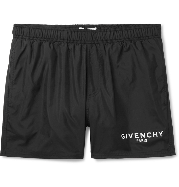 Photo: Givenchy - Short-Length Logo-Print Swim Shorts - Black