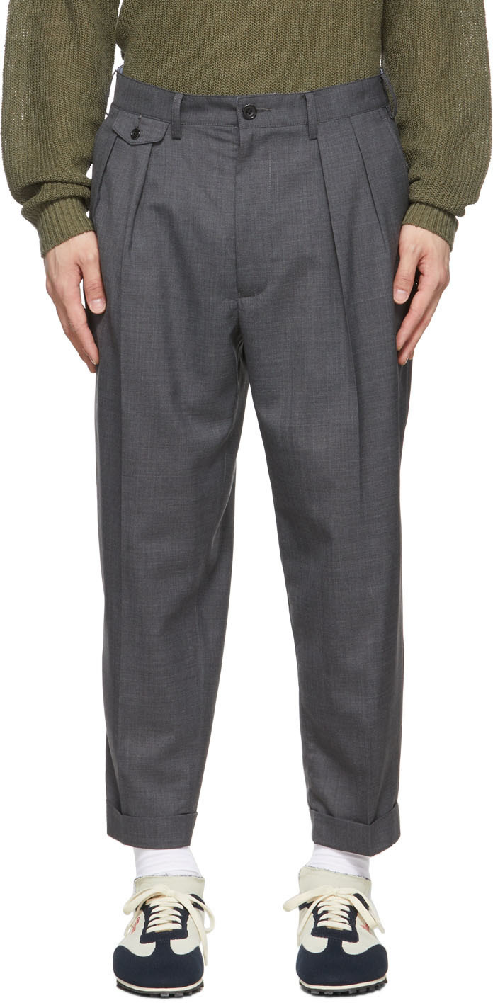 BEAMS PLUS Grey Wool Trousers Beams Plus