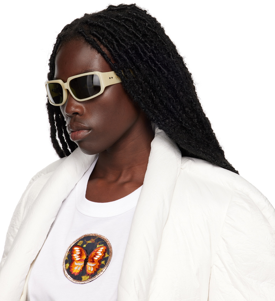Dries Van Noten Yellow Rectangle Sunglasses