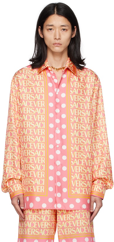 Photo: Versace Pink & Yellow Allover Shirt