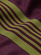 Needles - Logo-Embroidered Webbing-Trimmed Tech-Jersey Track Jacket - Burgundy