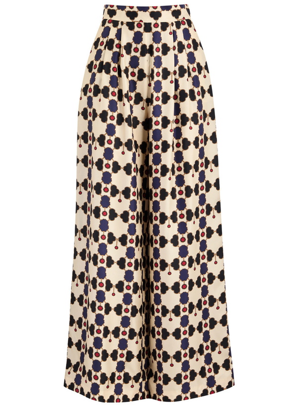 Photo: Borgo DE Nor Melia Printed Silk-satin Trousers Multicoloured