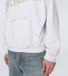 Balenciaga Tape Type Ripped cotton fleece hoodie