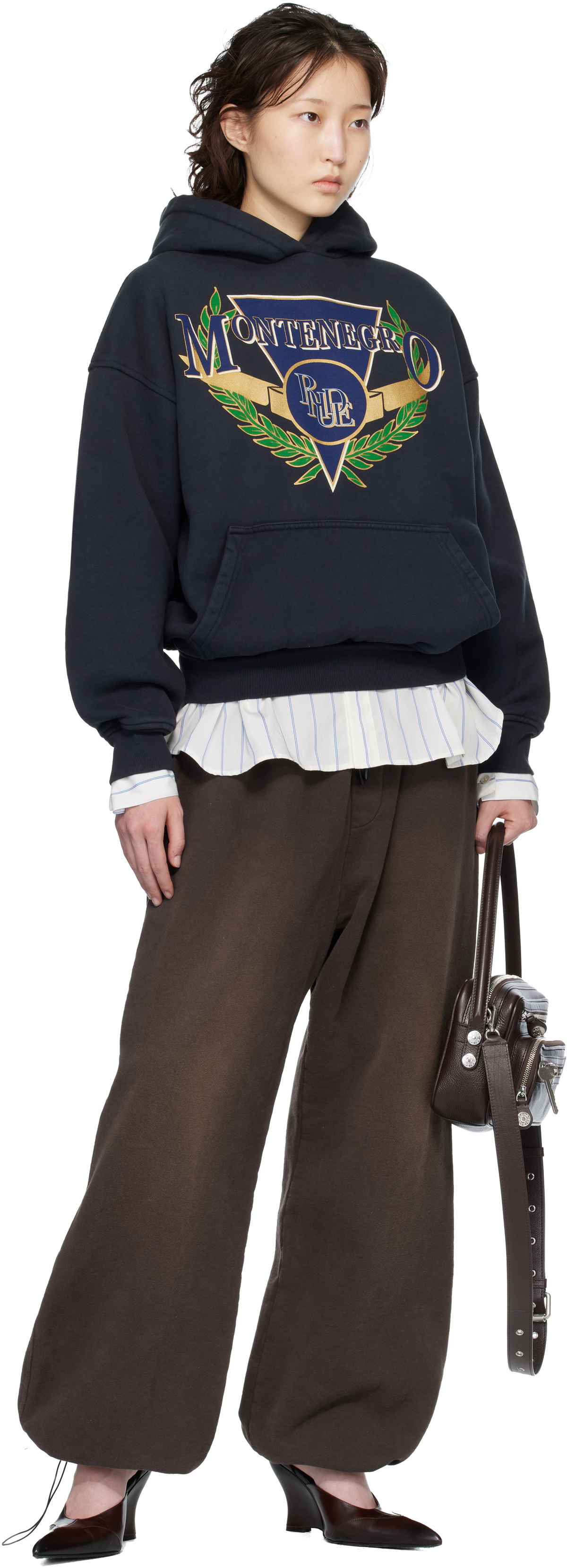 Rhude Black Montenegro Regatta Hoodie