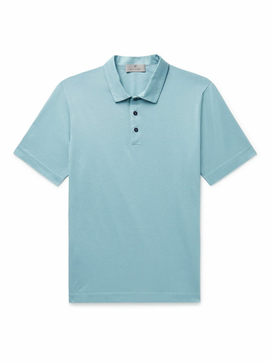 Canali - Slim-Fit Cotton-Piqué Polo Shirt - Blue Canali