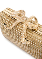Self-portrait Crystal-embellished Satin box Clutch - Gold - One Size