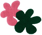 Rashelle Campbell SSENSE Exclusive Green & Pink 2 Flubs Rug