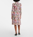 Gucci Floral pleated silk shirt dress