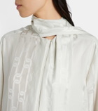 Tod's Scarf-detail satin jacquard blouse