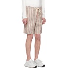 Jil Sanderand Beige Stripe Wool Shorts
