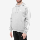 Adidas Men's 3 Stripe Hoody in Medium Grey Heather