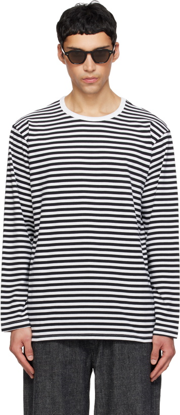 Photo: nanamica Black & White COOLMAX Stripe Jersey L/S T-shirt