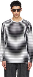nanamica Black & White COOLMAX Stripe Jersey L/S T-shirt