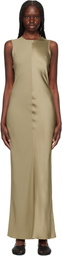 AMI Paris Taupe Straight Maxi Dress