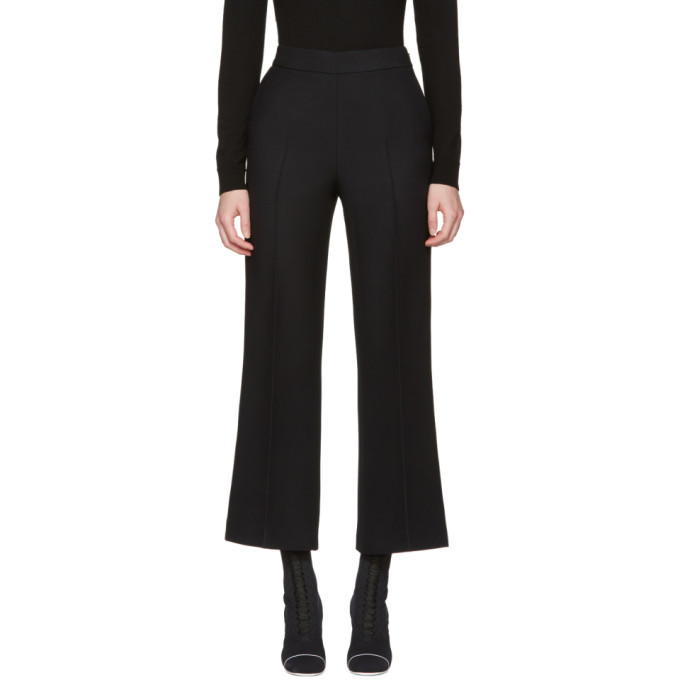 Photo: Fendi Black Wide-Leg Trousers