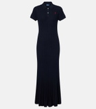 Polo Ralph Lauren Ribbed-knit cotton-blend polo dress