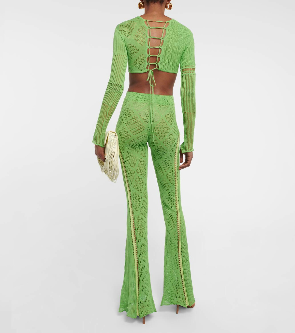 Roberta Einer Disco high-rise flared cotton pants