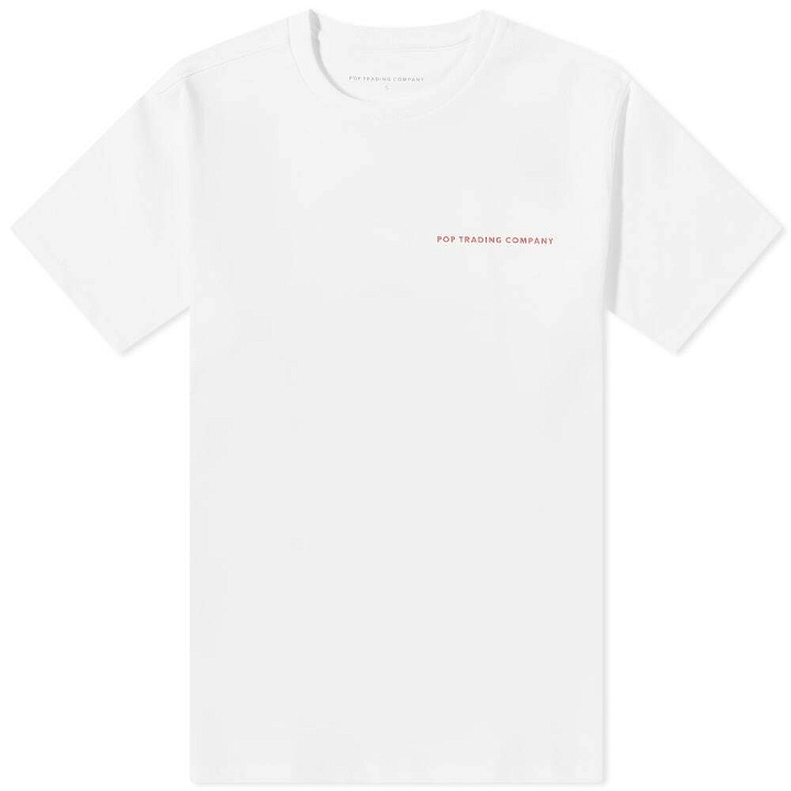 Photo: POP Trading Company Men's Logo T-Shirt in White/Pionciana