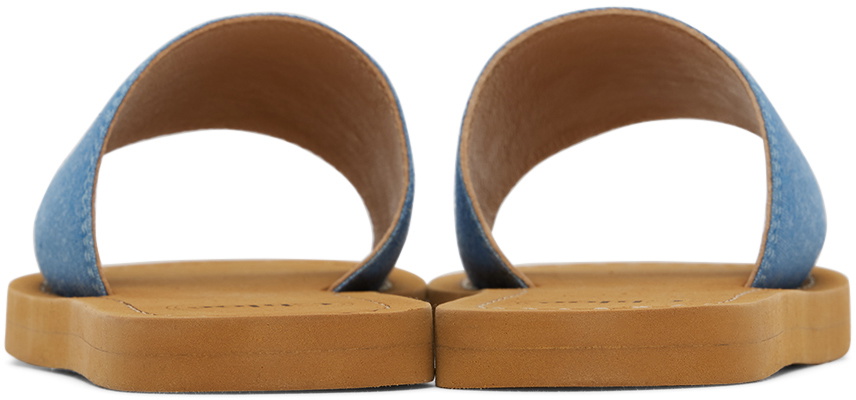 Chloé Kids Blue Printed Denim Sandals