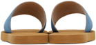 Chloé Kids Blue Printed Denim Sandals