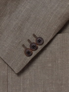 Paul Smith - Double-Breasted Linen and Wool-Blend Suit Jacket - Brown