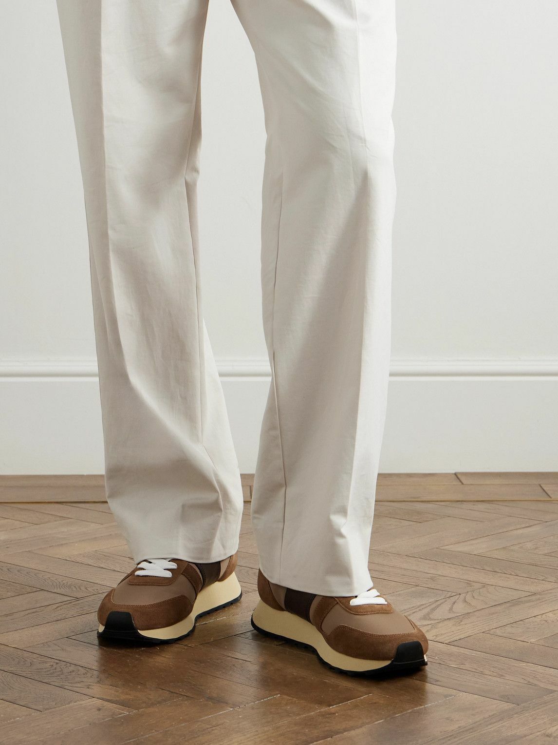 Paul Smith - Colour-Block Suede and Leather-Trimmed Shell Sneakers - Brown