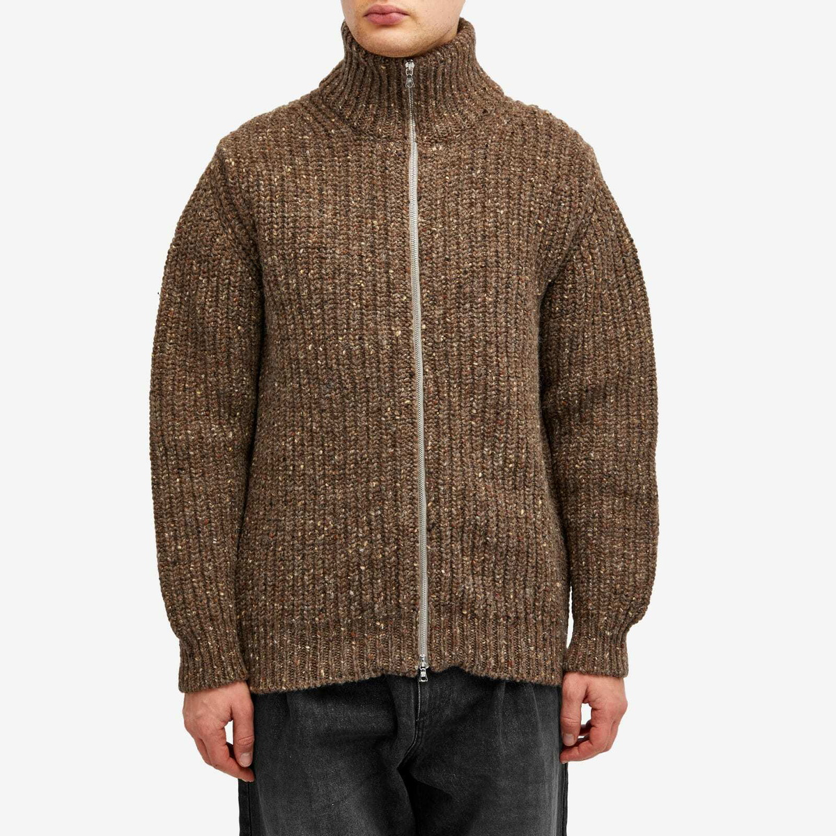 Howlin by Morrison Men's Howlin' Loose Ends Rib Cardigan in Brownie