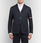 Thom Browne - Midnight-Blue Slim-Fit Unstructured Wool and Cotton-Blend Blazer - Men - Midnight blue