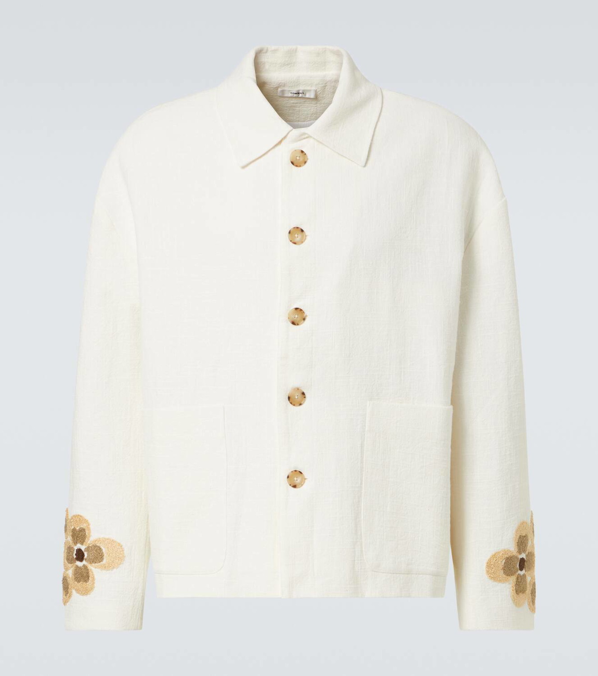 Commas Floral linen and cotton bouclé jacket