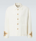 Commas Floral linen and cotton bouclé jacket