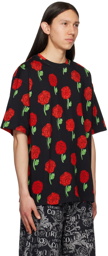 Versace Jeans Couture Black Roses T-Shirt