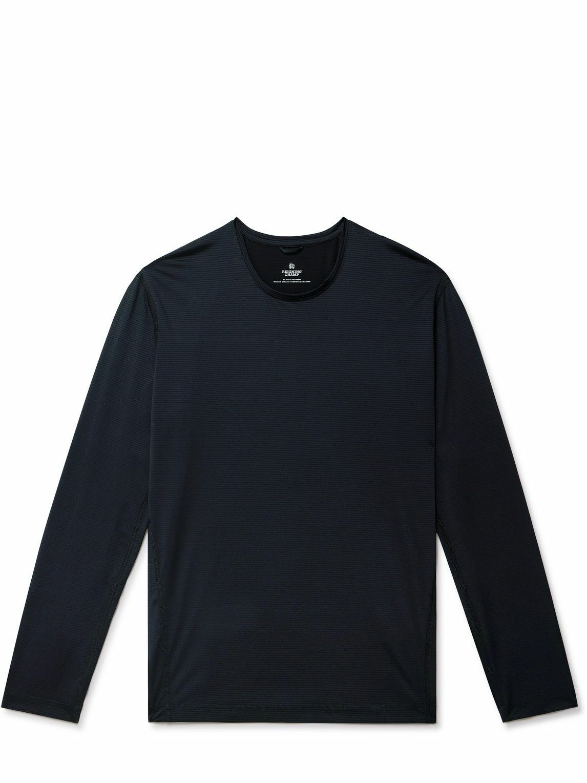 Reigning Champ - Striped Stretch-Jersey T-Shirt - Black Reigning Champ