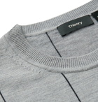 Theory - Malio Checked Merino Wool Sweater - Gray