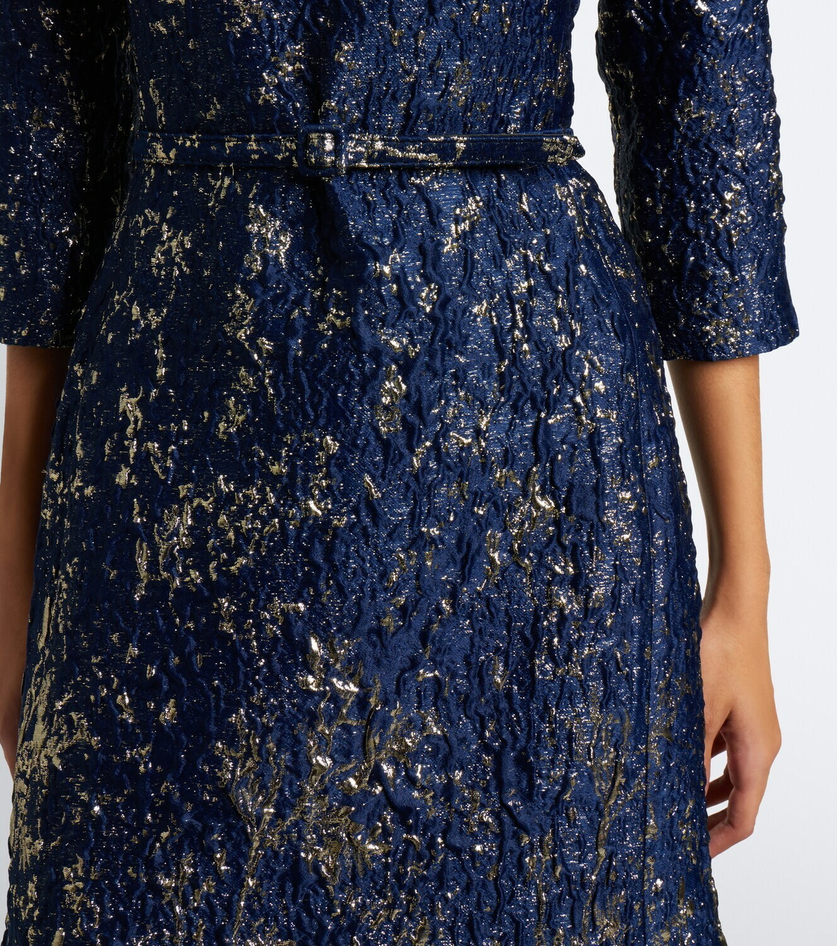 Simkhai Claravelle belted jacquard cocktail dress