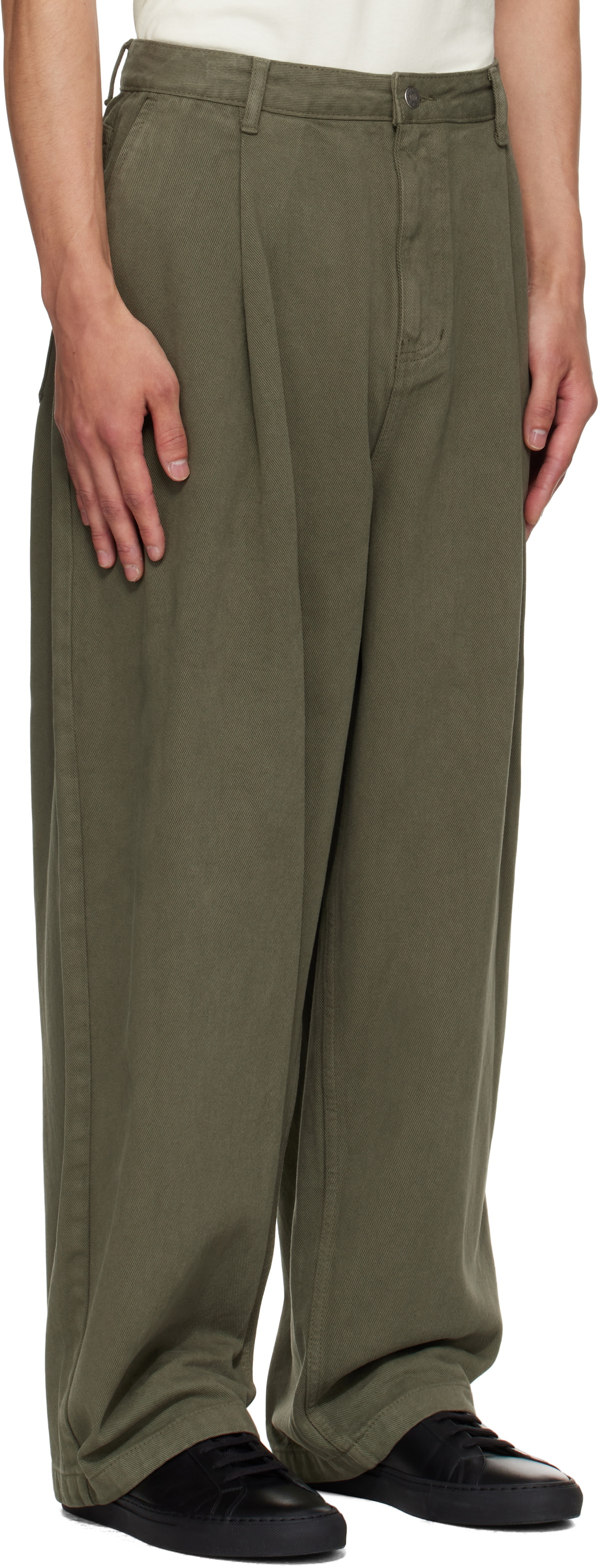LE17SEPTEMBRE Khaki One Tuck Wide Jeans