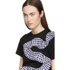 Facetasm Black Gingham Ruffle T-Shirt