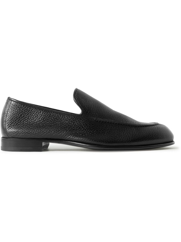 Photo: Brioni - Full-Grain Leather Loafers - Black