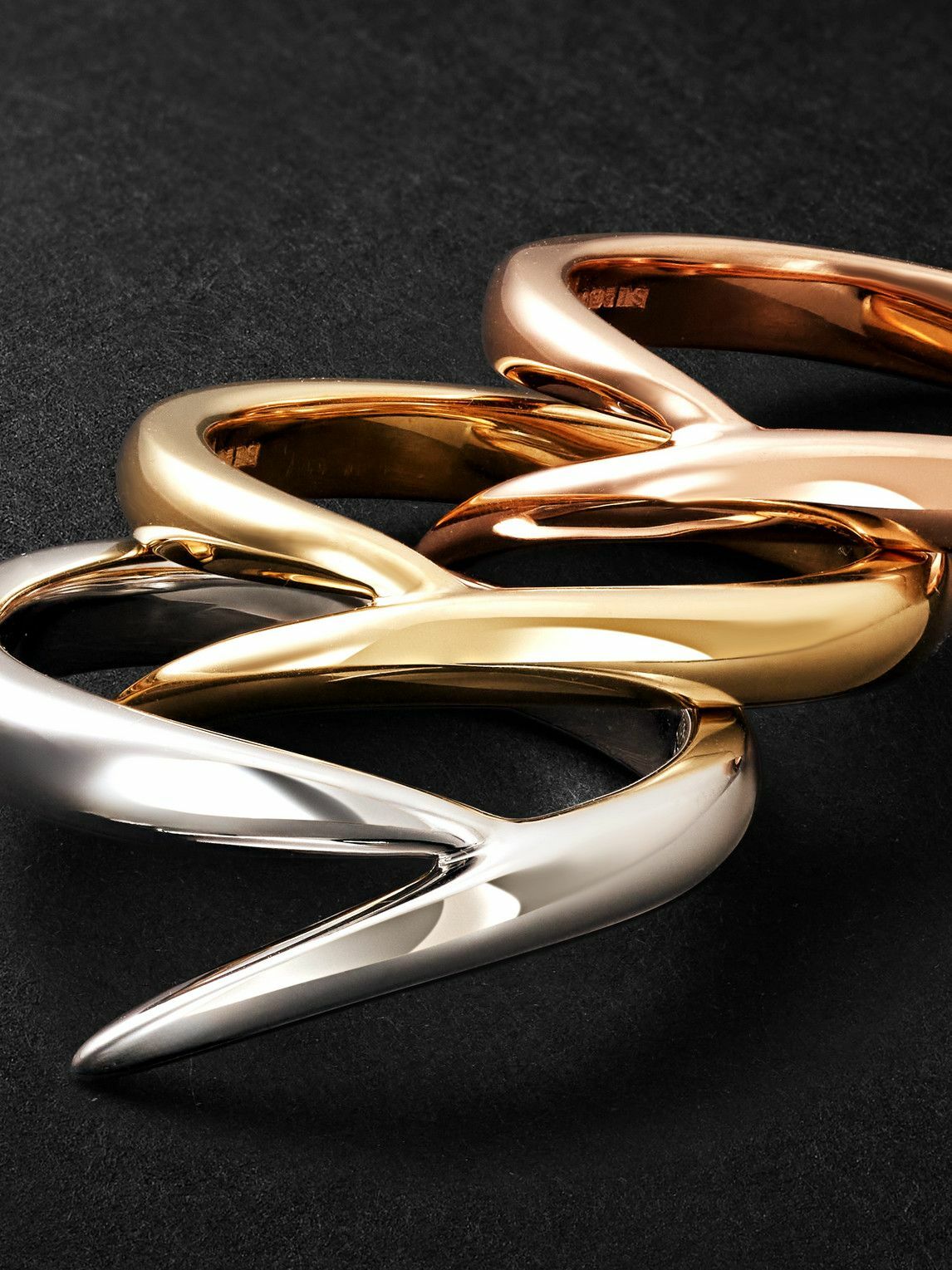 Shaun Leane - Interlocking 18-Karat Yellow, White and Rose Gold Ring - Gold