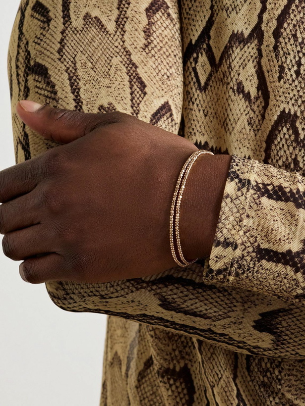 Photo: MAOR - Noix 18-Karat Gold Beaded Wrap Bracelet - Gold