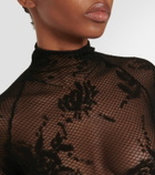 Alaïa Floral mesh bodysuit