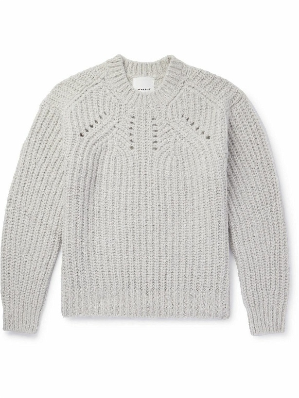 Photo: Isabel Marant - Wesley Open-Knit Sweater - Gray