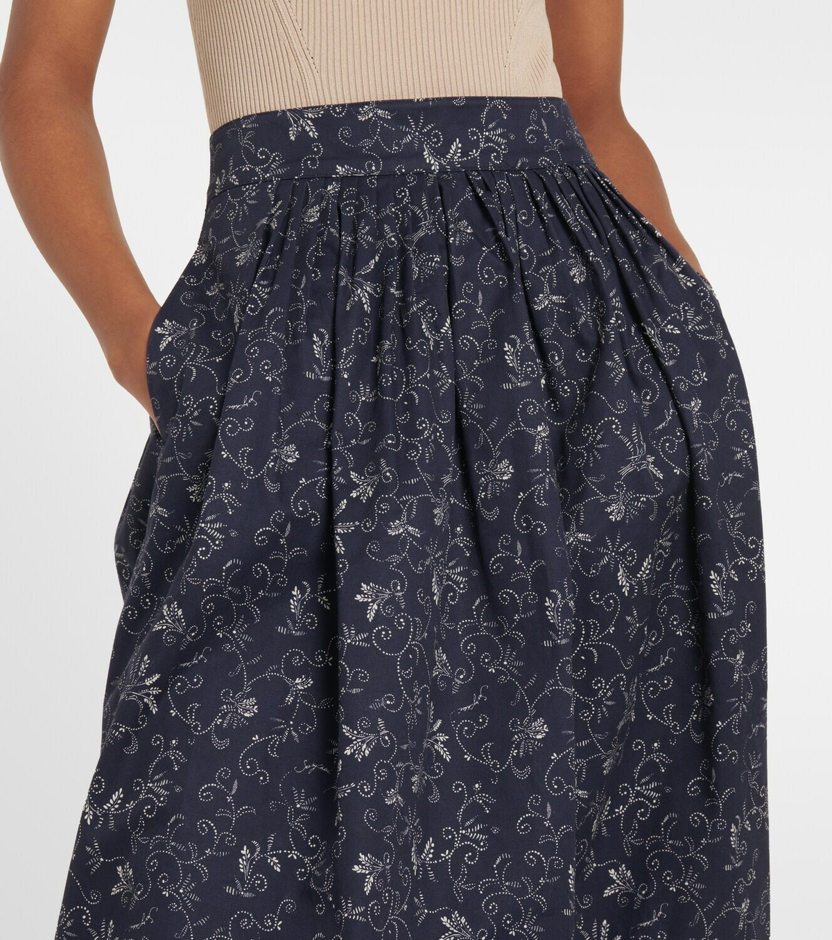 See By Chloé Floral cotton midi skirt