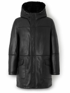Yves Salomon - Shearling Hooded Coat - Black