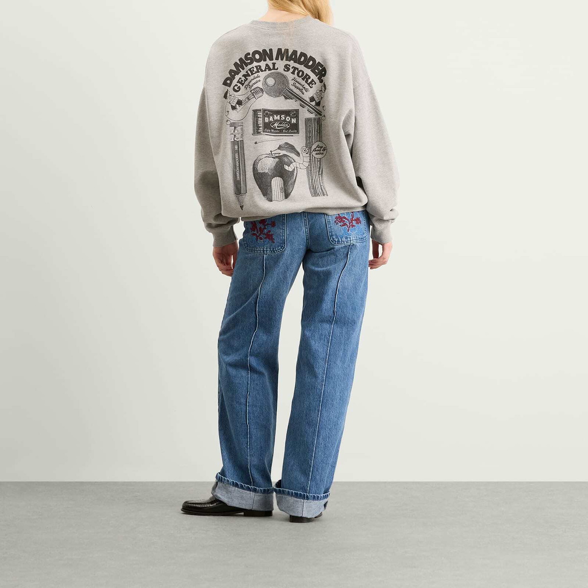 Damson Madder Women's DM General Store Sweatshirt in Grey