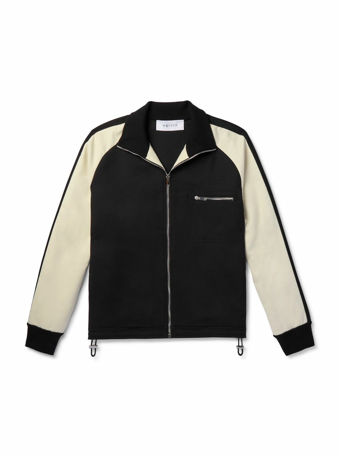 Alexander McQueen - Logo-Embroidered Two-Tone Twill Track Jacket - Black