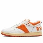 Rhude Men's Rhecess Low Sneakers in White/Orange
