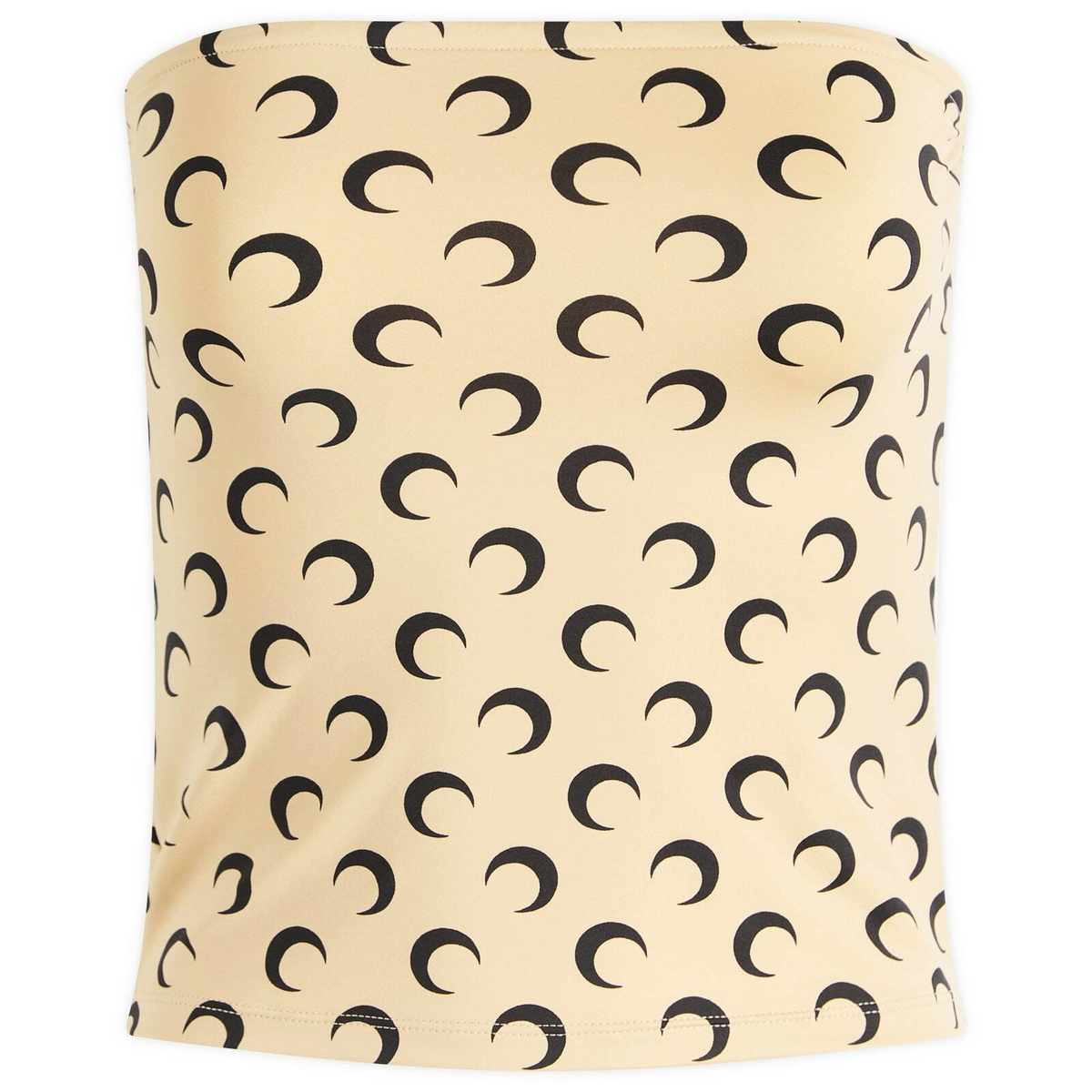 Marine Serre Women's Moon Printed Sleeveless Tube Top in Tan