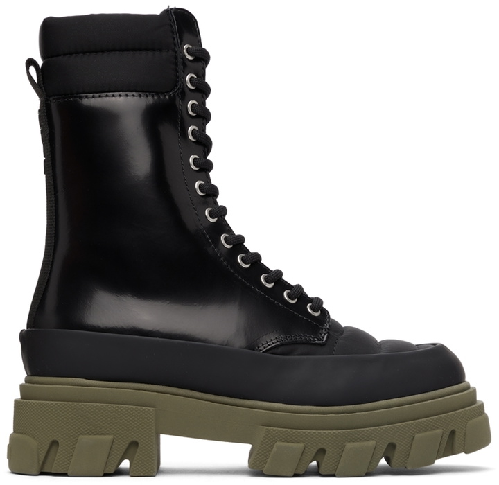 Photo: GANNI Black Leather & Tech Combat Boots