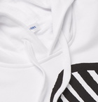 Comme des Garçons SHIRT - Printed Loopback Cotton-Jersey Hoodie - White