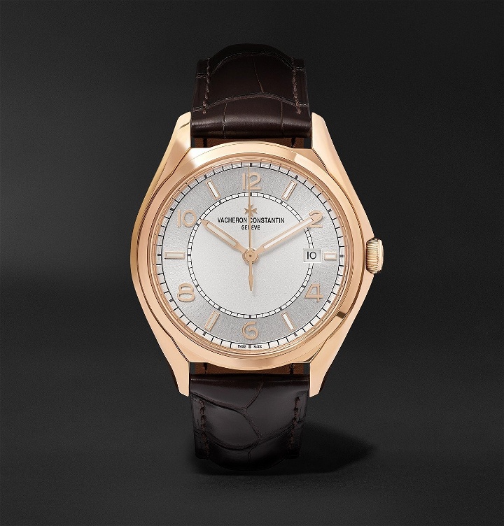 Photo: VACHERON CONSTANTIN - Fiftysix Automatic 40mm 18-Karat Pink Gold and Alligator Watch, Ref. No. 4600E/000R-B441 X46R2019 - Silver